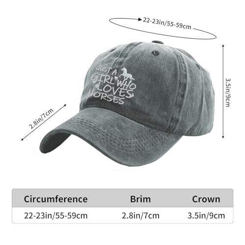 Image of Just Girl Who Loves Horse Hat Baseball Cap for Women Adjustable Trendy Hats Cotton