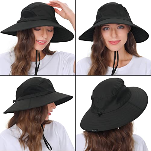 EINSKEY Sun Hat for Men/Women, Waterproof Wide Brim Bucket Hat Foldable Boonie Hat for Fishing Hiking Garden Safari Beach