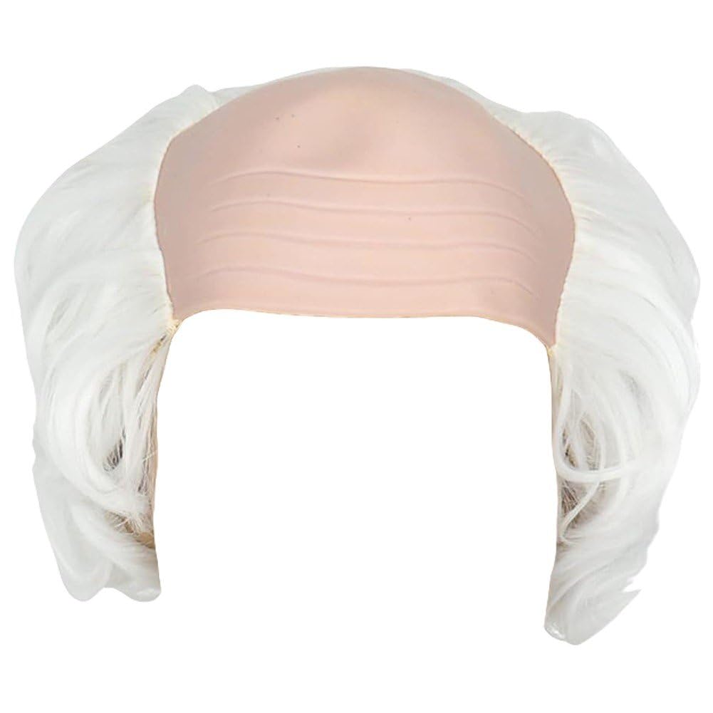 Hrippy Bald Cap with Hairs Balding Wig Hat Old Man Wig Headwear for Halloween Carnival Cosplay Costume Parties Fancy Dress