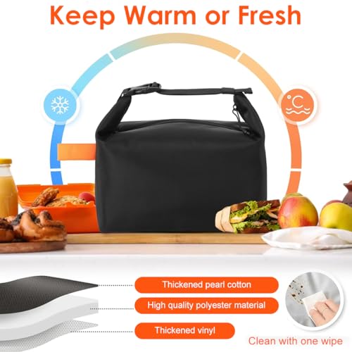 Image of HASTHIP Insulated Lunch Bag Fashion Minimalist Bento Box Tote, Waterproof Food Cooler Bag with Quick-Release Buckle Handle, Portable Meal Storage Bag for Work, School & Picnic