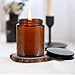 QAPPDA 8oz Amber Candle Jars Set of 30,Round Glass Jar with Black Lids,Empty 250ml Glass Candle Making Jar Bulk Thick Small Food Storage Jars for Spice,Candy,Powder
