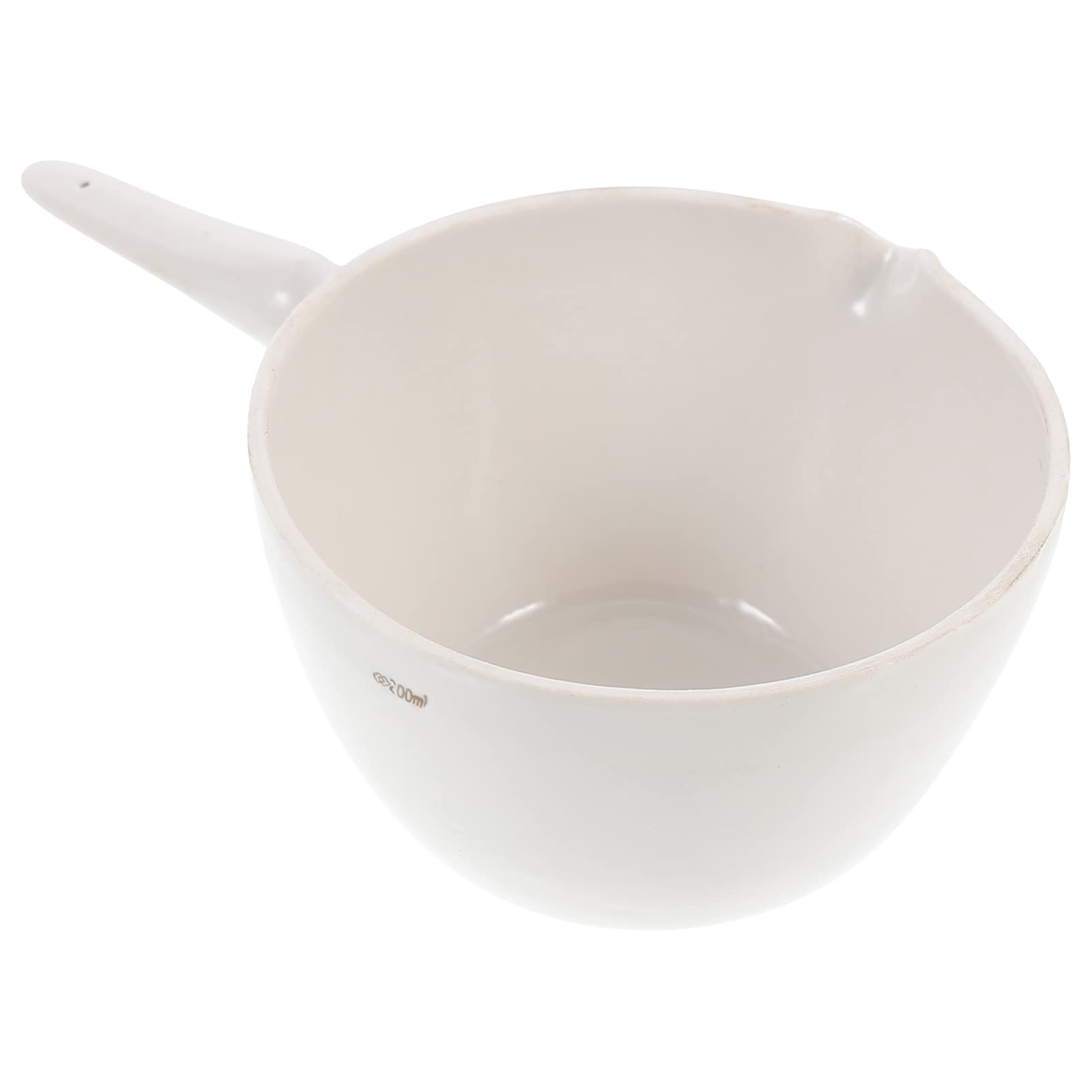HOMOCONO 1pc Round Evaporating Dish with Handle Porcelain Evaporating Bowl for Laboratory Use Acid Alkali Resistant Basin Capacity for Clean Pouring for Classroom Lab Settings