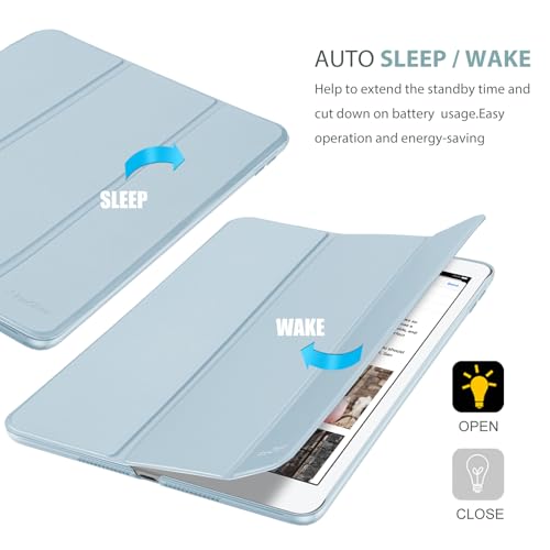 Image of ProCase Smart Case for iPad 9.7 Inch iPad 6th /5th Generation 2018 2017(Model: A1893 A1954 A1822 A1823), Ultra Slim Lightweight Stand Cover with Translucent Frosted Back -SkyBlue