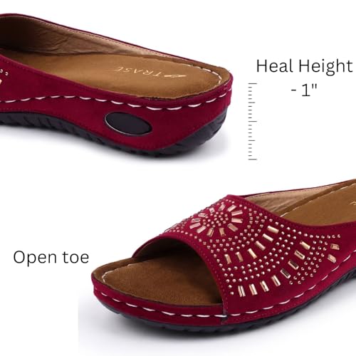 Image of TRASE Women Doctor Ortho Soft Fancy Slippers, Comfortable Sandals For Women, Lightweight Diabetic And Orthopedic Footwear, Ideal For Knee And Foot Pain Relief