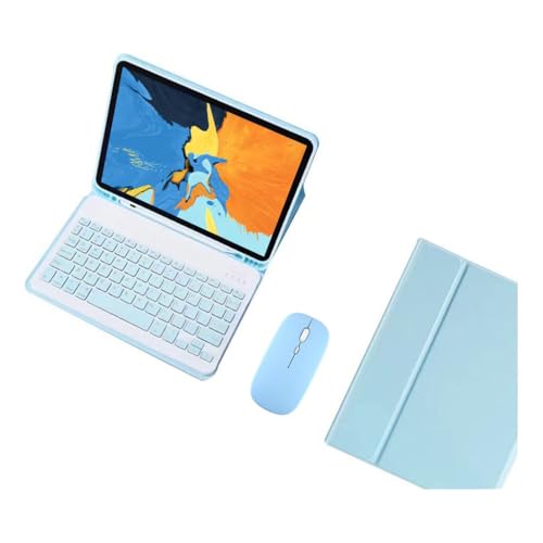 Capa Tablet + Teclado + Mouse Para iPad Pro 11 Polegadas (Azul Gelo, teclado retroiluminado)