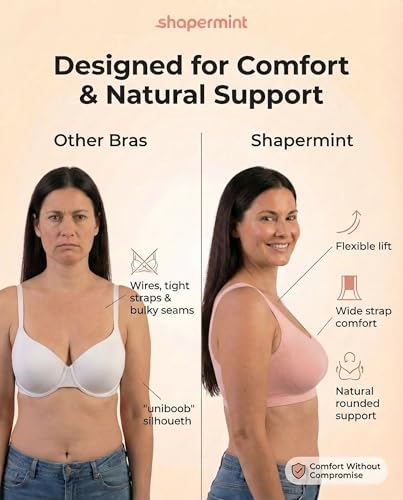 Image of SHAPERMINT Bralettes for Women with Support - Adjustable Wireless Support Bra, Full Coverage No Underwire Seamless Bra