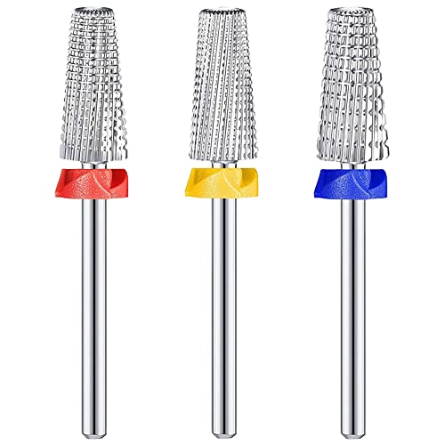Umwhcw 3 StüCke Nagel Hart Metall 5 im 1 Bit Multifunktions Konisch Zulaufender Nagel Bohrer Hartmetall Nagel Bohrer für Beide Links Cover