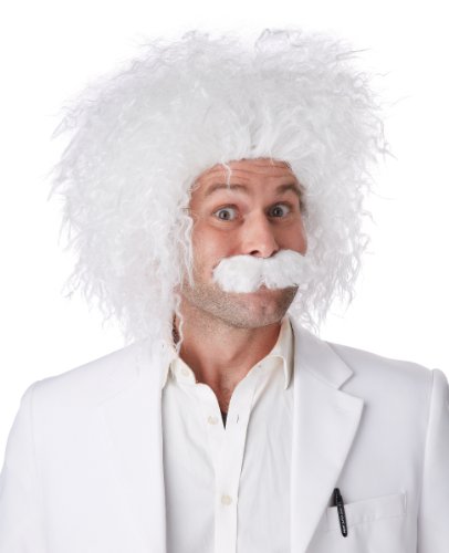 California Costumes Men's E=Mc2 Wig and Moustache Set Einstein Genius Scientist
