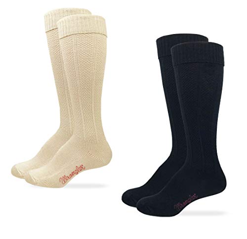 Wrangler Womens Knee High Turn Cuff Top Boot Socks 2 Pair Pack