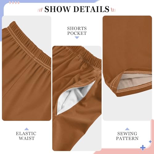 ZZXXB Caramel Boys Long Pants Soft Trousers Elastic Waist Kids Lounge Bottoms with Pockets S-XL4