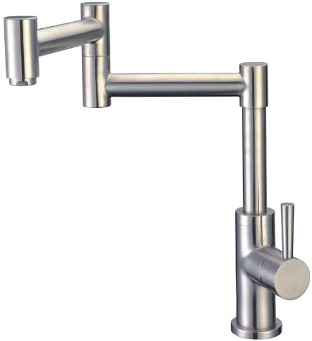 Cadell 70400 Single Handle Kitchen Pot Filler, Brushed Stainless Steel