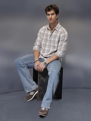 WROGN Men's Pure Cotton Slim Fit Checkered Shirt - Image 3