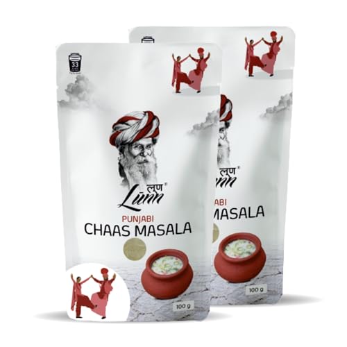 Image of Lunn Punjabi Chaas (Buttermilk) Masala | Authentic Punjabi Style Buttermilk Spice Mix | Instant Chaas & Lassi Masala Powder | No Preservatives | Natural Digestive Summer Drink Blend | 100g Pack of 2