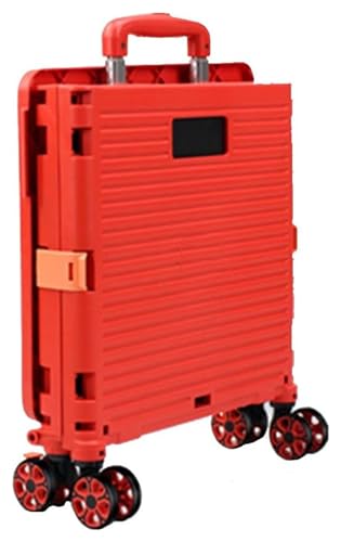 Carrito de Compras con Ruedas Carrito de Mano Plegable con Ruedas Carrito de Compras portátil Plegable de 4 Ruedas Caja de Almacenamiento Maleta Asa Ajustable