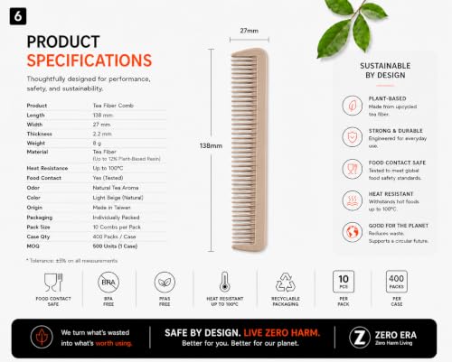 Peine Zero Era Bio-Based Tea Fiber 1 unidad miniatura 6