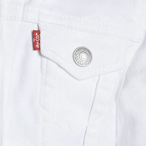 Levi's Girl's Denim Trucker Jacket, White, 6X #TOP5