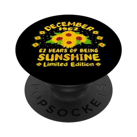 62 Cumpleaños 62 Años Amante del Girasol Nacido en diciembre 1962 PopSockets PopGrip Intercambiable