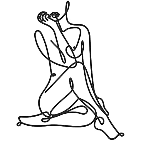 LEIFIDE Minimalist Female Body Wire Art Decor Abstract Metal Woman Shape Wall for Bedroom Bathroom Living Room Home Decor, 13.8 x 11.8 Inch (Chic Style) Cover