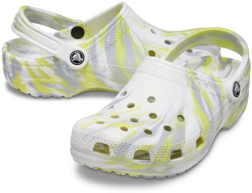 Image of crocs Unisex Adult Classic Marbled Clog White /Microchip (206867-1FJ)