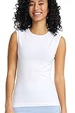 ESTEEZ Medium White Undershirt Tank top for Women - Summer Cotton Long Fitted Halter Shirts (EX801110WHITEM)