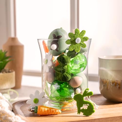 Decorbyhannaheastereggsdecorations24ctsmalleastertreeornamentsforbasketshatterproofgreenbrownspringdecorwithbunnyrabbitcarrotandflowerforhomepartyoutdoorgarden  Urban Country Home Decor Decorbyhannah easter eggs decorations 24ct small easter tree ornaments for basket shatterproof green brown spring decor with bunny rabbit carrot and flower for home party outdoor garden  urban country home decor