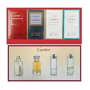 Cartier 4-Piece Mini Variety Set for Men (Declaration, L’envol, Eau de Cartier, Eau de Cartier Concentree)