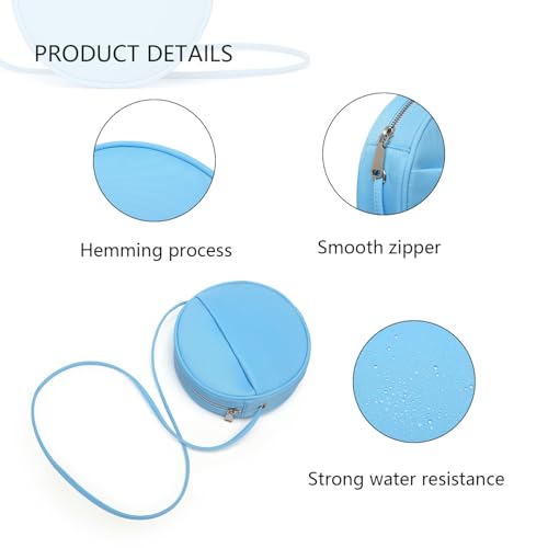 Image of Circle Crossbody Bag for Women NYLON Circle Purse with Zipper Adjustable Knot Shoulder Straps
