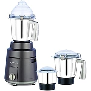 Bajaj Herculo 1000W Powerful Mixer Grinder with Nutri-Pro Feature, 3 Jars, Coffee Brown and Gold