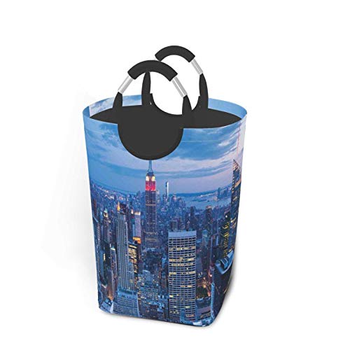 Wäschesack,Landschaftssonnenuntergang im NYC-Fotodruck,Großer faltbarer Wäschekorb,zusammenklappbarer Wäschekorb,zusammenklappbarer