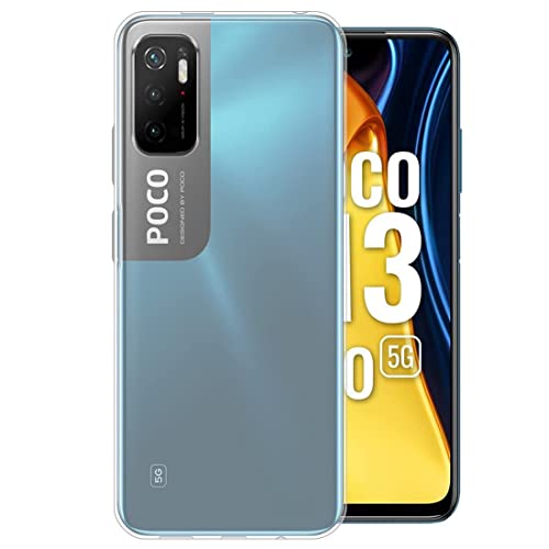 Image of Soft Flexible Silicone Back Cover Compatible with Xiaomi Poco M3 Pro 5G / Redmi Note 10T 5G, Transparent Case