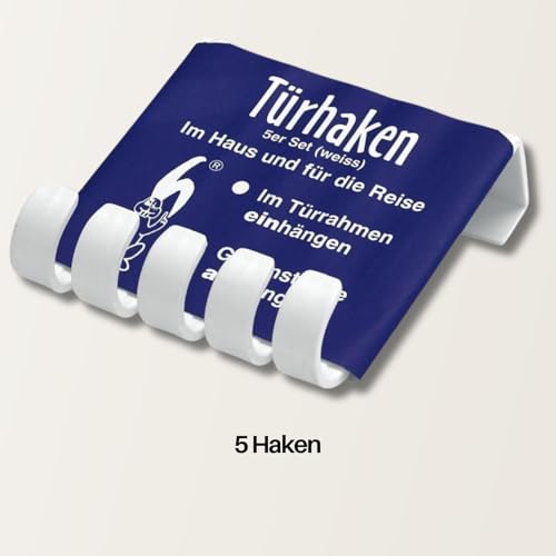 Home Xpert Türhaken weiss 5er-Set, Kunststoff Länge: 85 mm