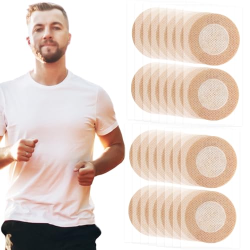 Moonlight Miles Nipple Covers for Men 160 Pcs (80 Pairs), Disposable Anti-Chafing Nipple Protector Stickers for Running, Gym, Sports (Beige)