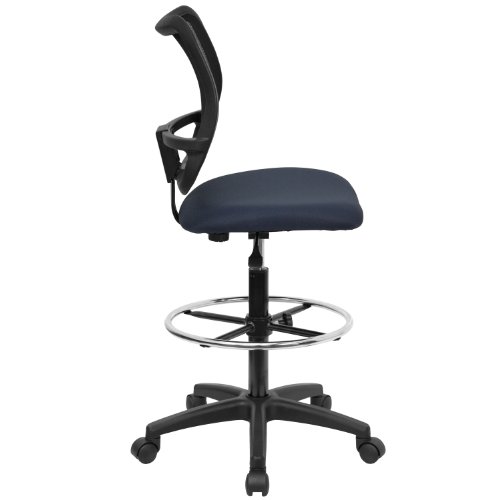 Flash Furniture Mid-Back Navy Blue Mesh Drafting Chair #TOP2