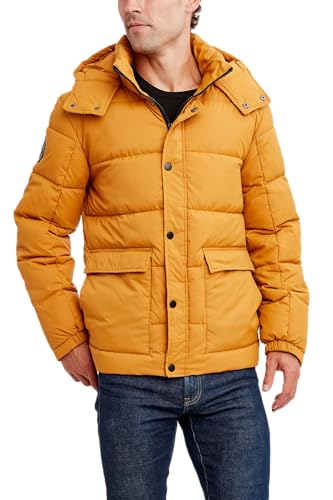 HFX Men's Water and Wind Resistant Puffer Jacket with Hood