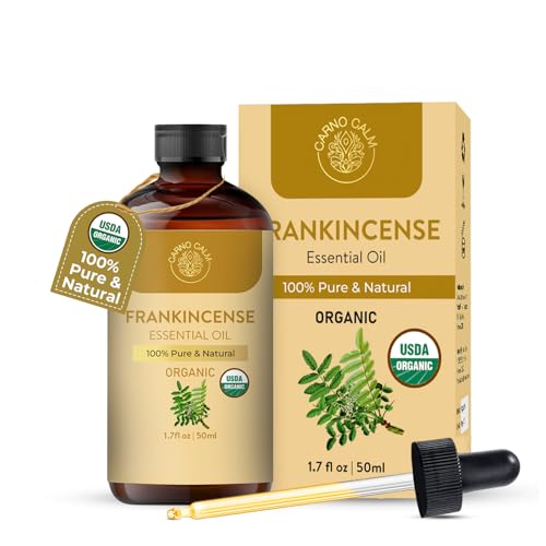 Carno Calm Frankincense Essential Oil | USDA Certified Organic Frankincense Oil | Woody and Earthy...