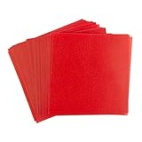 Transparentpapier | 100 Blatt | quadratisch | Premium-Qualität | 110 g/qm | ideales Faltpapier zum Sterne basteln | transparentes Bastelpapier (rot, 15 x 15 cm)