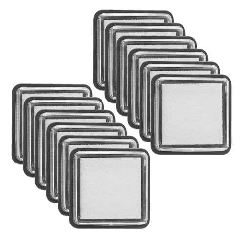 Lurrose Almohadillas de Tinta Reutilizables 15 Piezas 3x3 Cm para Sellos Diy, Almohadilla de Tinta para Dedos, Esponja Segura y Portátil para Manualidades y Álbumes de Recortes