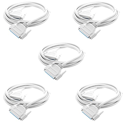 Wzxksoac Cable alargador DB37 macho a hembra de 37 pines de 3 metros, 5 unidades, color gris y blanco
