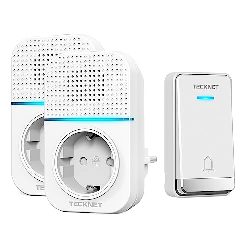 TECKNET Türklingel Batterielose, Steckdosen-Funkklingel Wasserdicht...