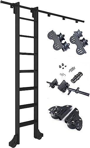 Rail d'échelle mobile anti-dérapage avec rouleaux de sol pour bibliothèque - 2