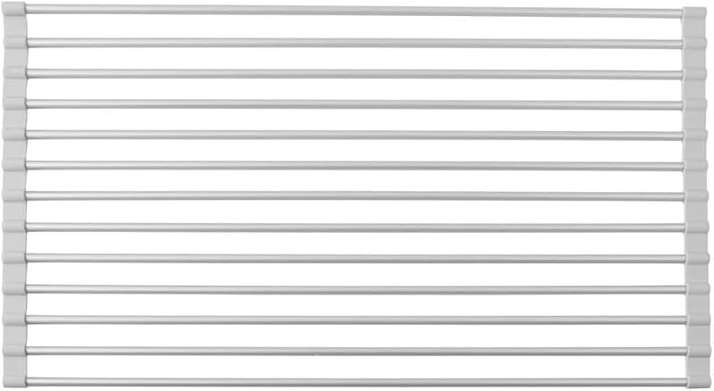 iDesign Metro Rustproof Aluminum Over-the-Sink Dish Drainer Rack for Drying Glasses, Utensils, Bowls, Plates - Silver/Gray | For Drying Glasses, Utensils, Bowls, Plates