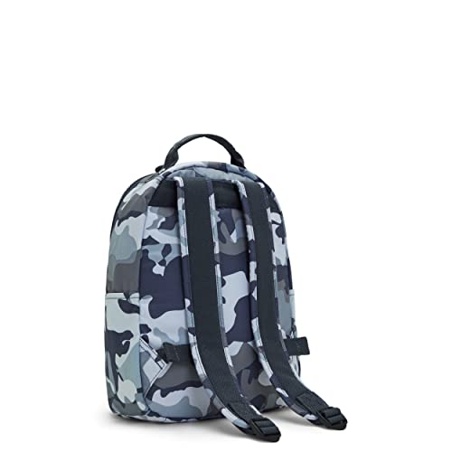 Image of Kipling Women's Seoul Small Backpack, Durable, Padded Shoulder Straps with Tablet Sleeve, Bag, Cool Camo Grey, 10.5''L x 13.75''H x 6.75''D (KI56110HX)