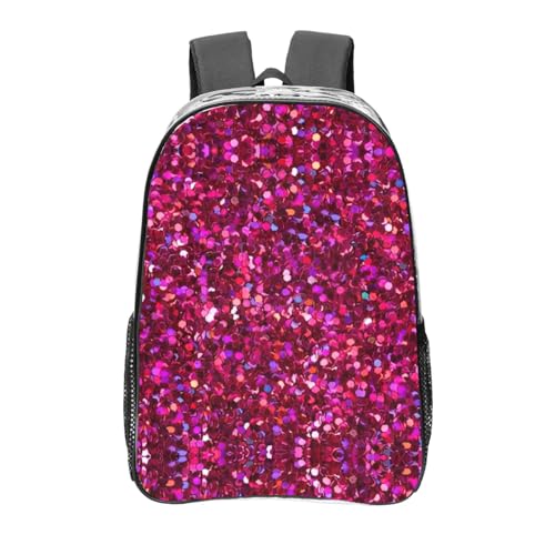 Sac à dos transparent pailleté grand format pour ordinateur et fournitures scolaires