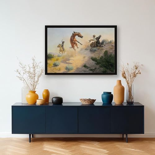 Impression sur toile WCYB Jerked Down œuvre western Charlie Dye avec cadre - 5