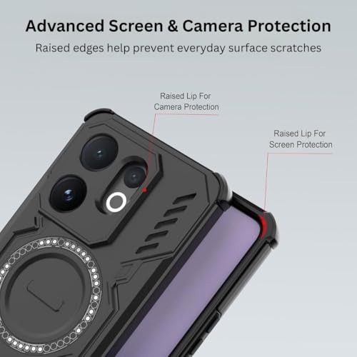 Image of Back Cover Case for Vivo T4 Pro 5G | 360 Protection Mobile Phone Case Mag-Safe | Camera Protection | Vivo T4Pro 5G Back Cover | Vivo T4 Pro 5+G - Black TPU+PC