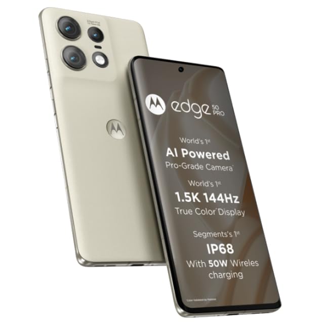 Motorola Edge 50 Pro 5G with 68W Charger (Vanilla Cream, 256 GB) (12 G
