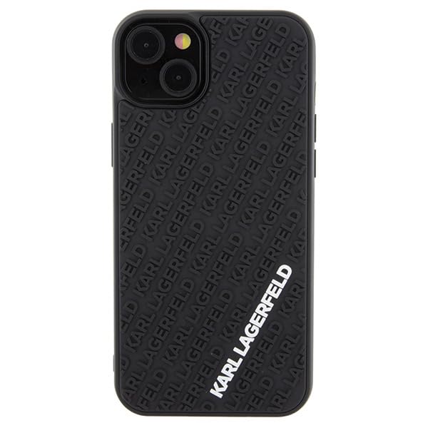 Coque iPhone 15 Plus Karl Lagerfeld rigide noire 3D caoutchouc - 3