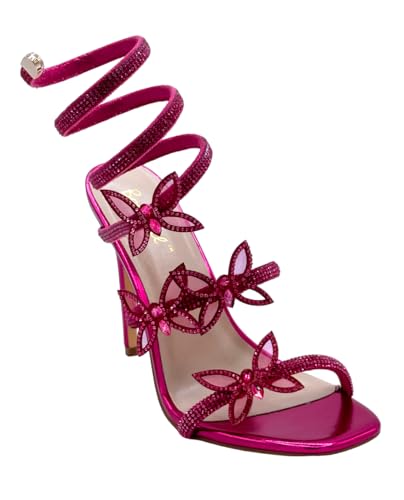 Bonnibel Women Butterfly Rhinestone Strappy High Heels Sandals