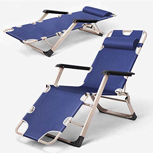 Chaise de jardin pliante bleue zéro gravité 200kg