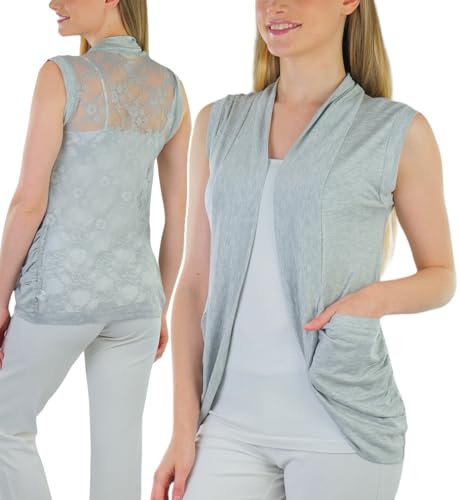 Image of ToBeInStyle Womens Open Front Casual Shrug Lightweight Layering Cardigan Sleeveless or Short Sleeve